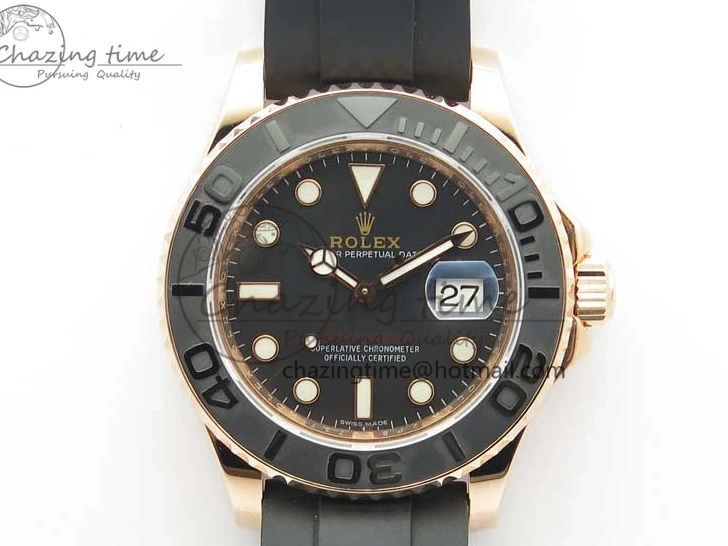 MiroTime 0308 Yacht-Master 116655 RG Wrapped D1F 1:1 Best Edition Black Ceramic Bezel 904L Steel on Oysterflex Rubber Strap A Fashionable 3060